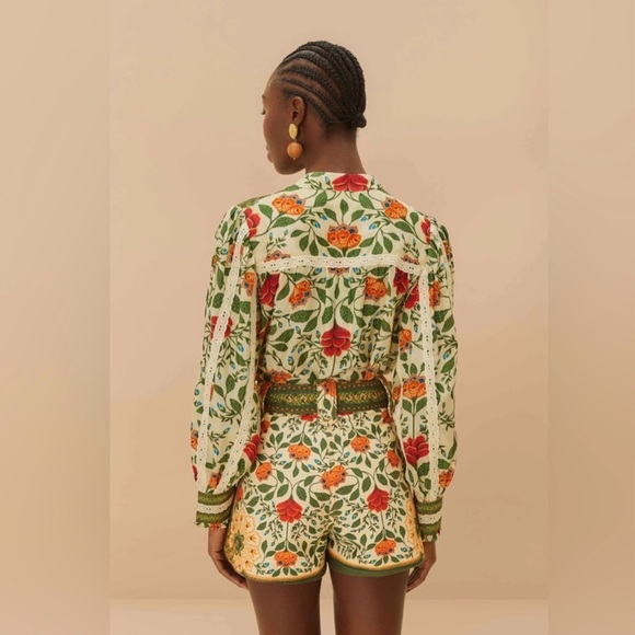 Farm Rio Sand Garden Tapestry Shorts Womens 29 NWT - Picture 2 of 15